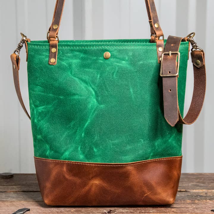 In Blue Handmade - Wholesale Tote bag – Women's - Essential Waxed Canvas and Leather Tote with Options