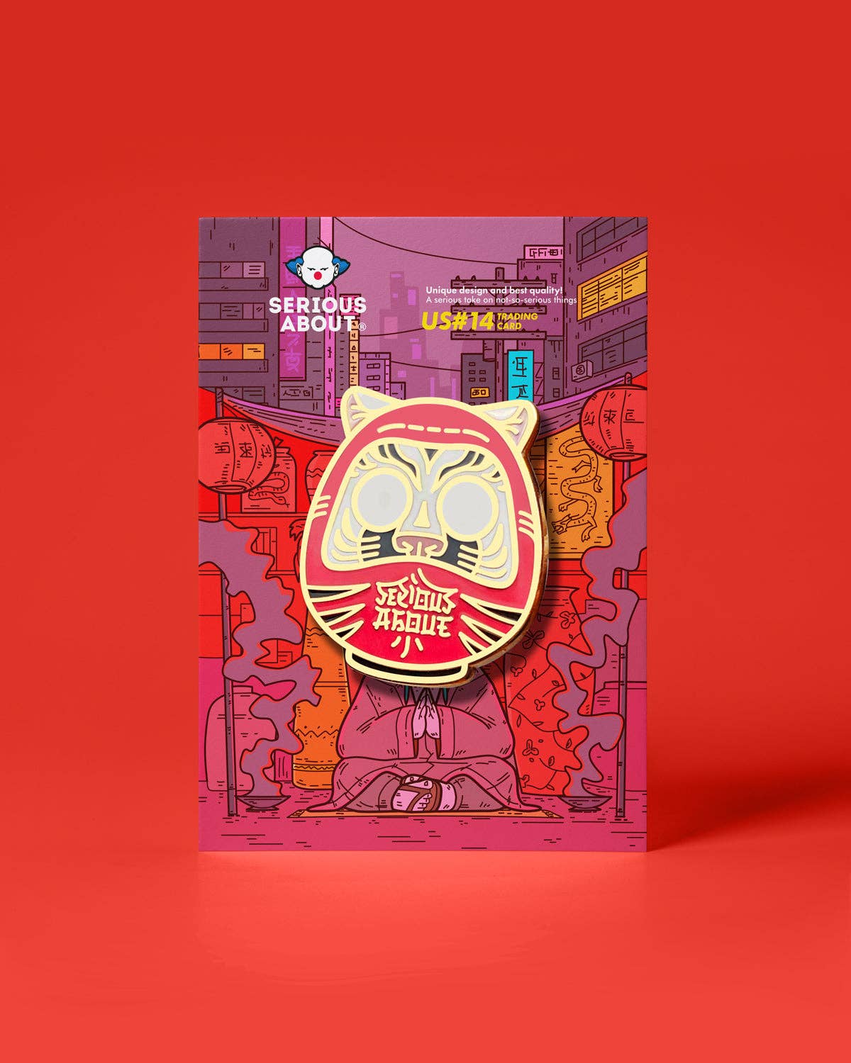 Seriou About – wholesale Lapel pin/button – DARUMA DOLL GOLD, enamel pin4