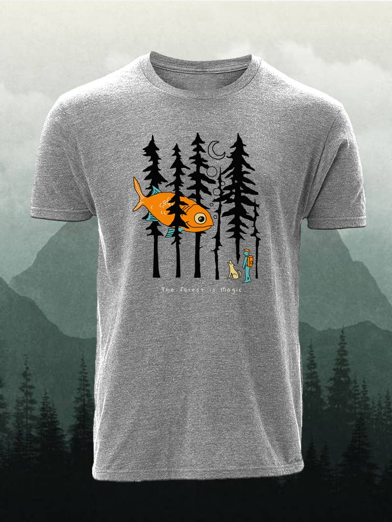 Tourtiwi - Wholesale Screen Printed T-Shirt - Women's - Forest Is Magic Printed Short-Sleeved Shirt6