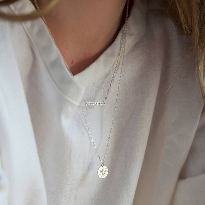 Christina Kober Designs - Wholesale Pendant/Charm Necklace - HORIZON NECKLACE | stamped horizontal bar necklace4