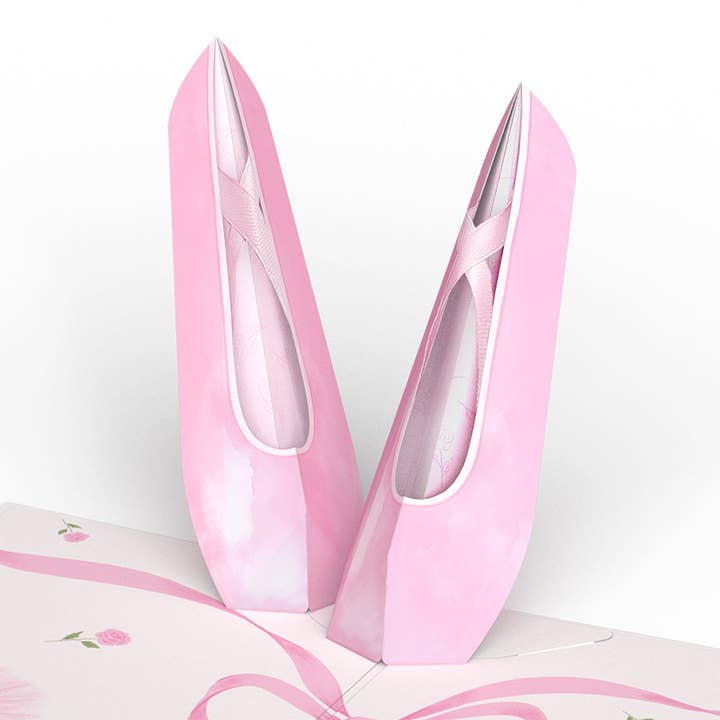 Ballet Slippers Pop-Up Cardc for wholesale by Lovepop Cards