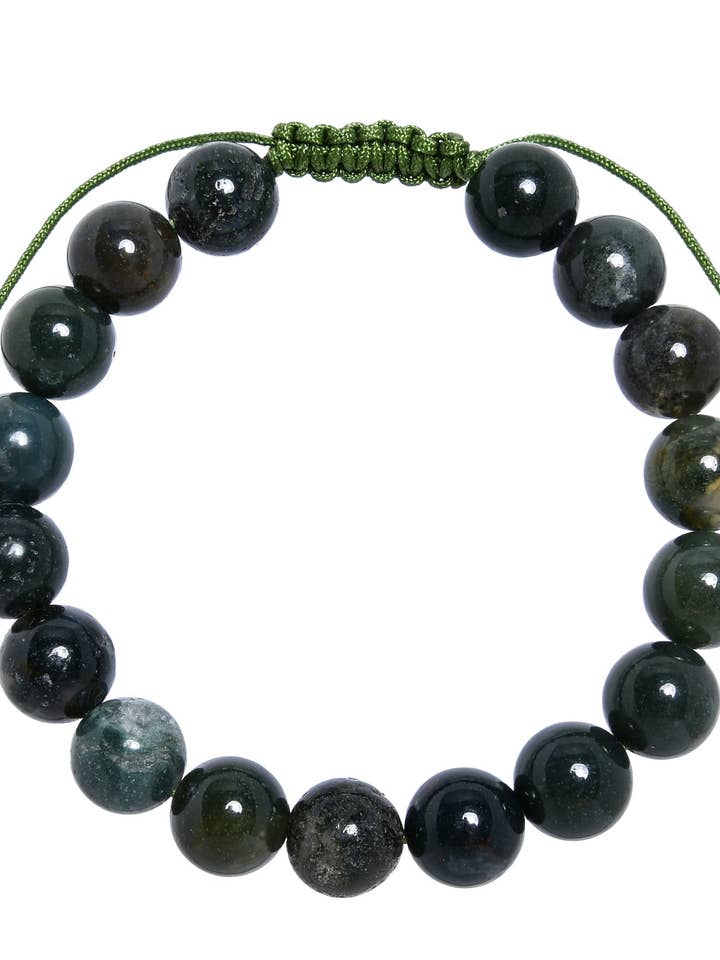 Mosagaatstenen Gevlochten Armband B4131-10MM voor wholesale door Ole