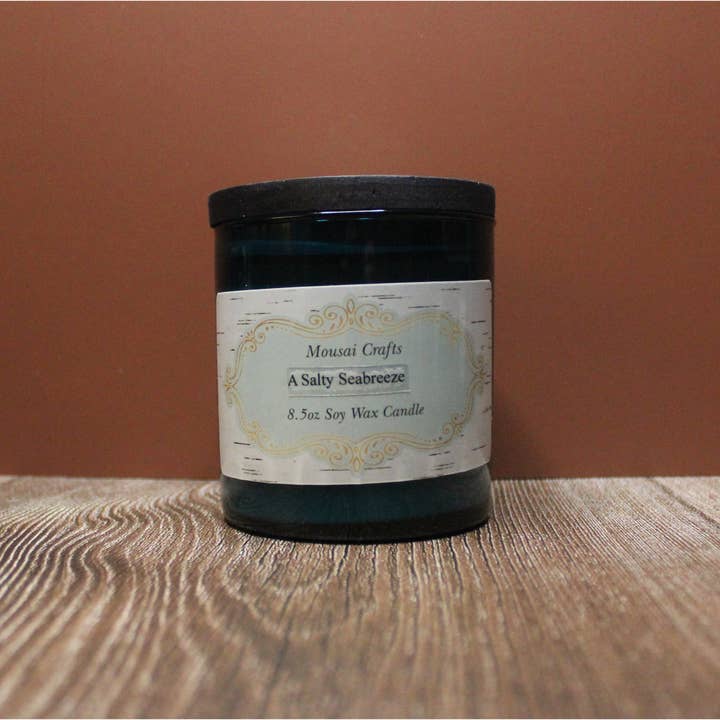 Mousai Crafts - Wholesale Jar/Filled Candle - A Salty Seabreeze 8.5oz Soy Wax Candle2