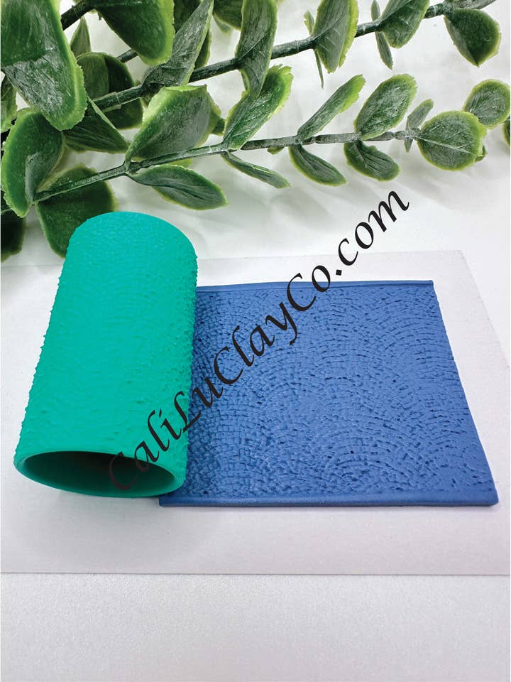 Marbled Tile Polymer Clay / Cookie Dough Texture Roller for wholesale by CaliLu Clay Co.