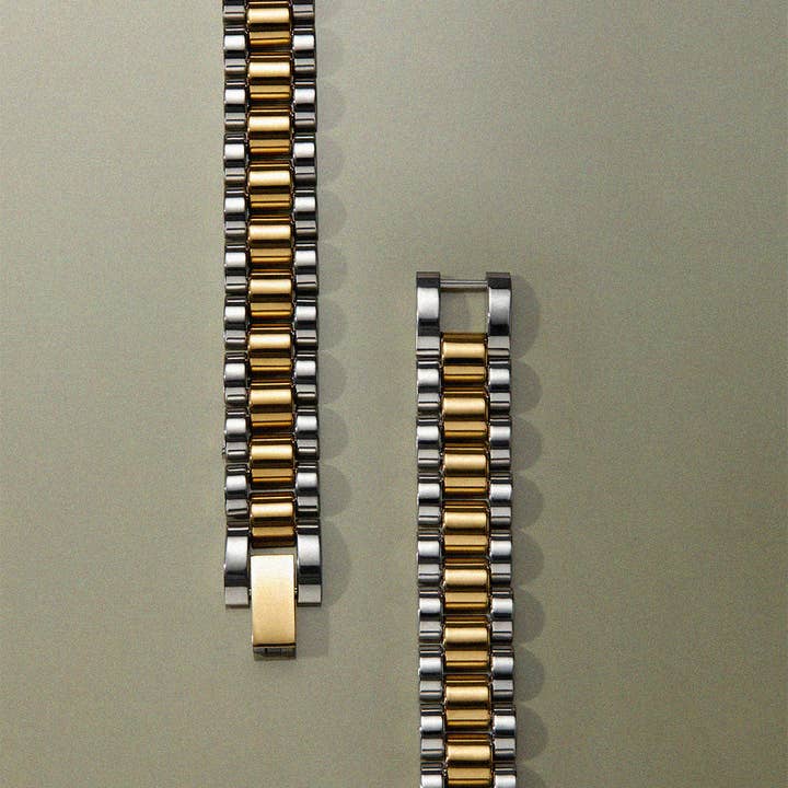 Luv AJ - Wholesale Link & Chain Bracelet - Two-toned Timepiece Bracelet1