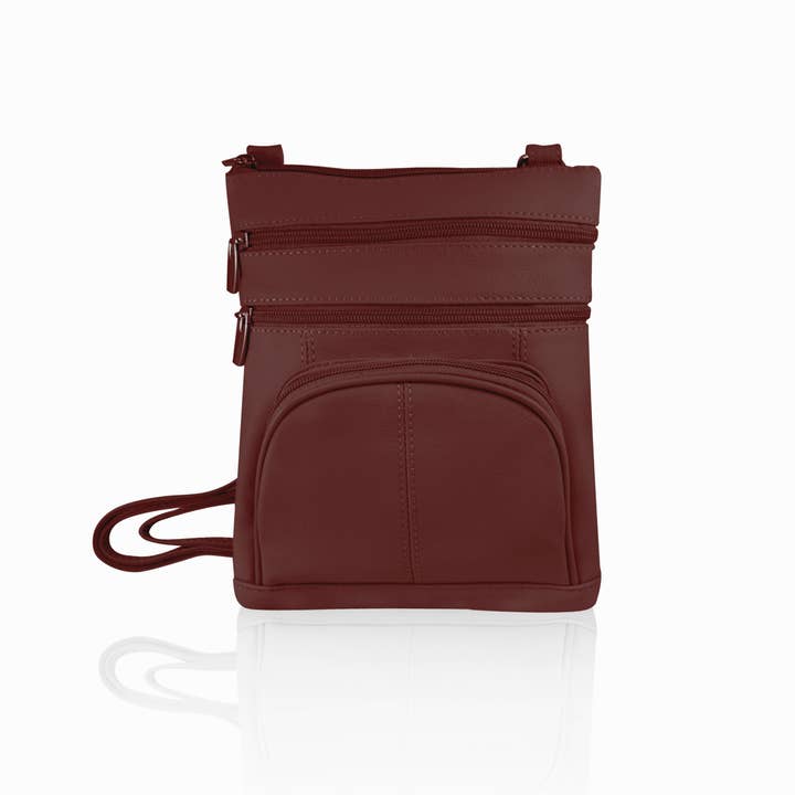 Roma Leathers, Inc. - Wholesale Crossbody Bag - Women's - RM004 cowhide leather crossbody with phone pocket