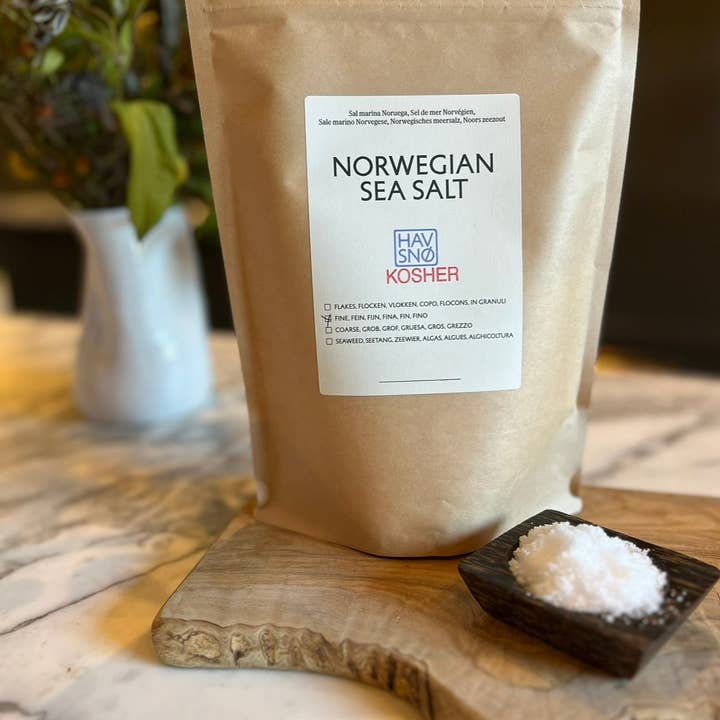 Havsnø Fine Kosher Norwegian Sea Salt 500g Chef's Bag for wholesale by Havsnø Norwegian Sea Salt