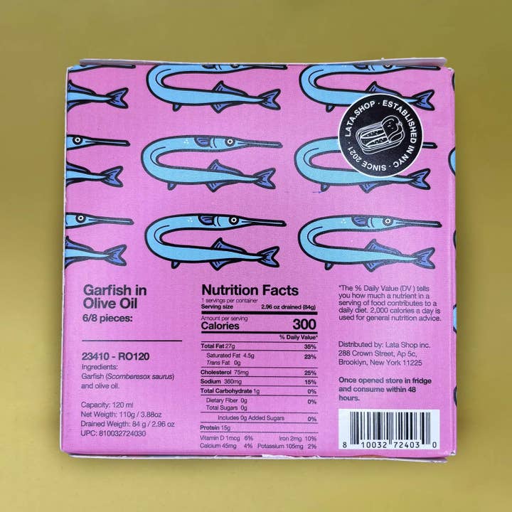 Lata - Wholesale Tinned Fish - Lata Garfish in Olive Oil