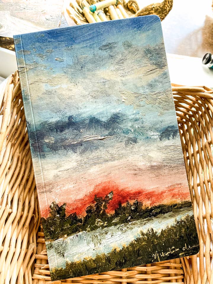 Diario de papel rayado Rosy Dusk para venta al por mayor de Saffron Street Studio