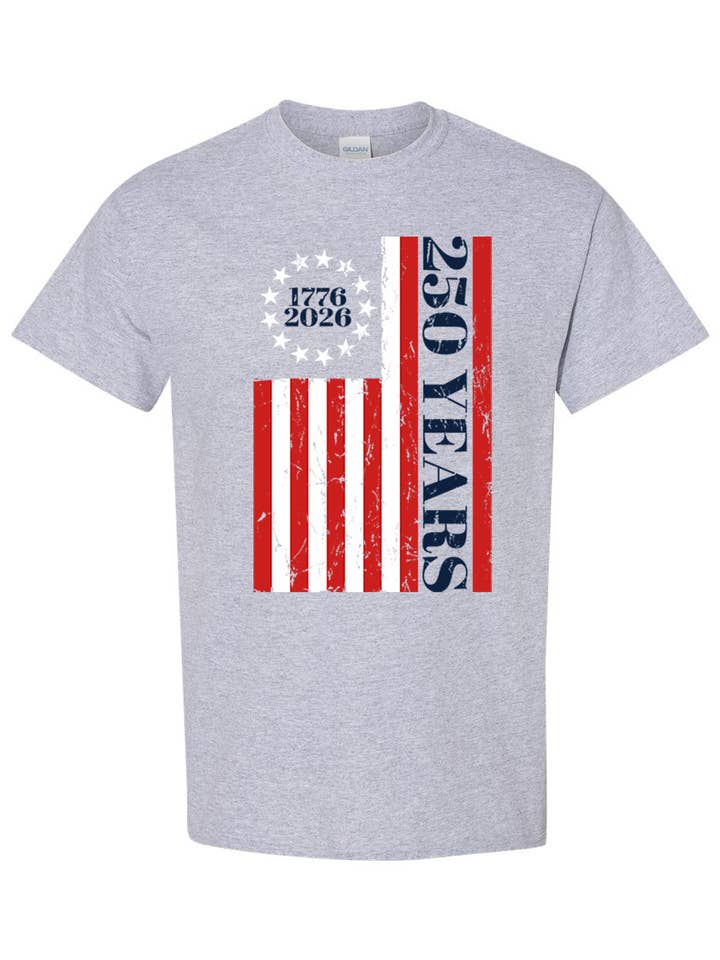 USA 250 Anniversary Modern Flag Graphic T-Shirt for wholesale by CJS Products LLC