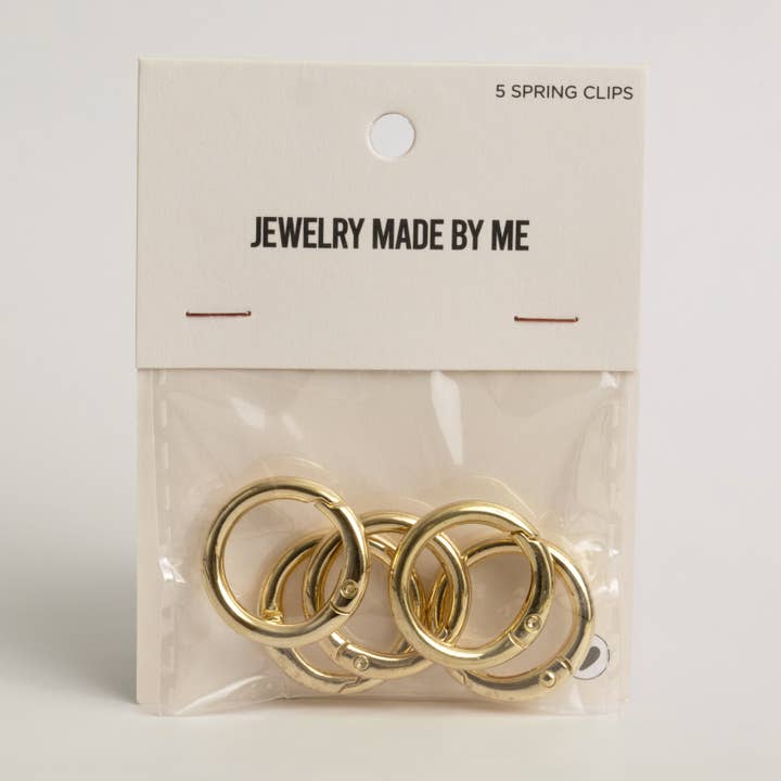 Round Spring Charm Clips Gold Tone Pack of 5 Bag Charm Clip Ons for wholesale by Jewelry Made by Me