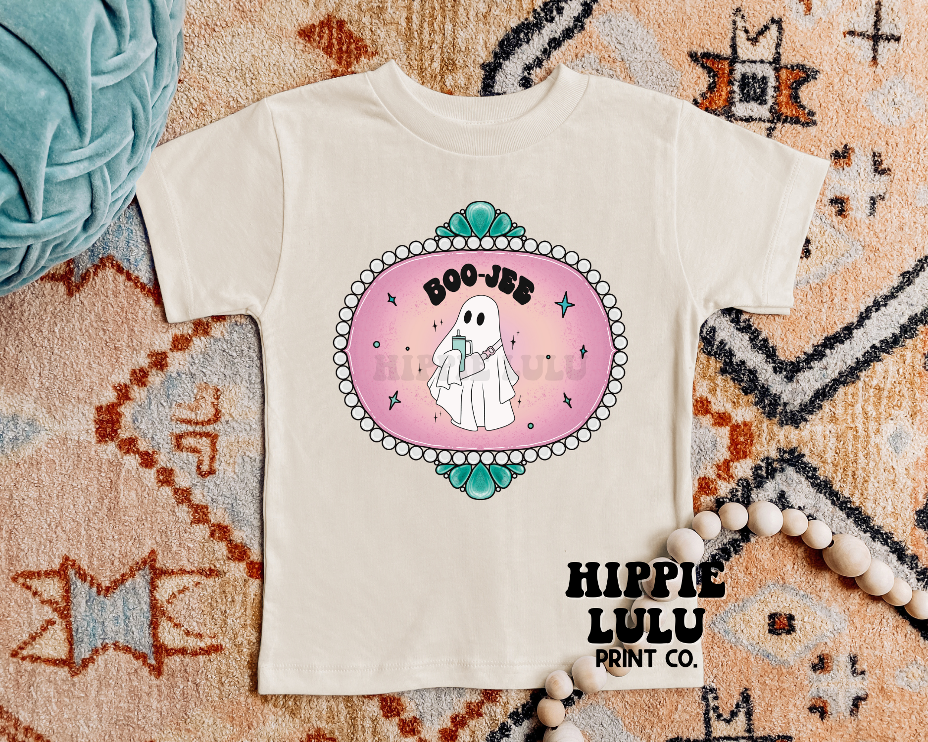 Hippie Lulu Co. - Wholesale Screen Printed T-Shirt - Kids - Western Vintage Bougie Ghost | Vintage,Retro, Hippie T-shirt2