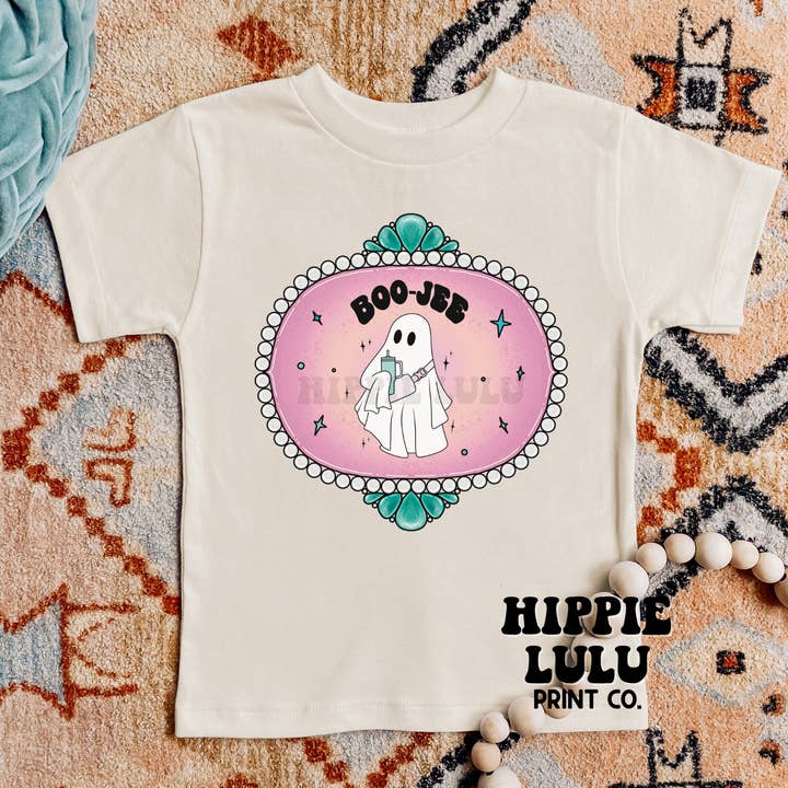 Hippie Lulu Co. - Wholesale Screen Printed T-Shirt - Kids - Western Vintage Bougie Ghost | Vintage,Retro, Hippie T-shirt2