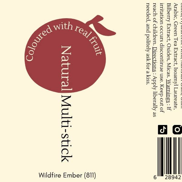 Naturally Wyld - Wholesale Lip stain/dye/tint - Wildfire Ember - Fruit Pigmented Multi-Stick (14g)2