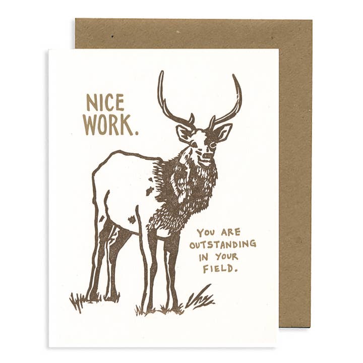 Elk Outstanding LETTERPRESS CARD voor wholesale door Lynn-oleum