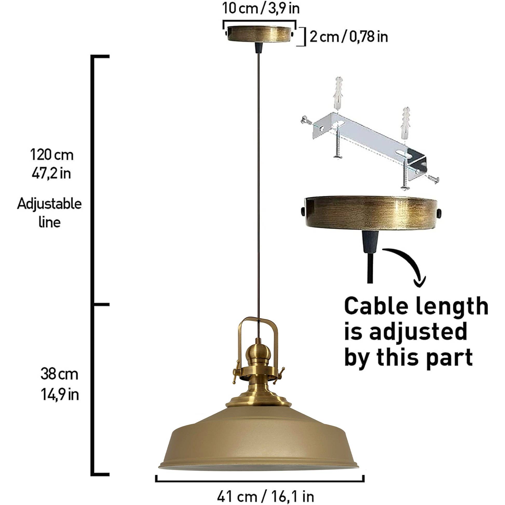 REMOVED BRAND – wholesale Chandelier/hanging light – Asletl Pendant Light, 15.7" Metal, E2616