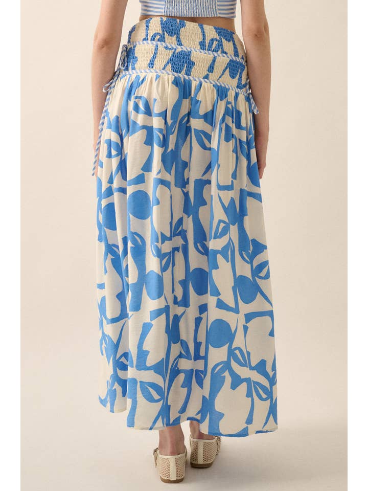 Promesa USA - Vendita all'ingrosso Gonna - Donna - Gonna lunga a balze con stampa floreale astratta14