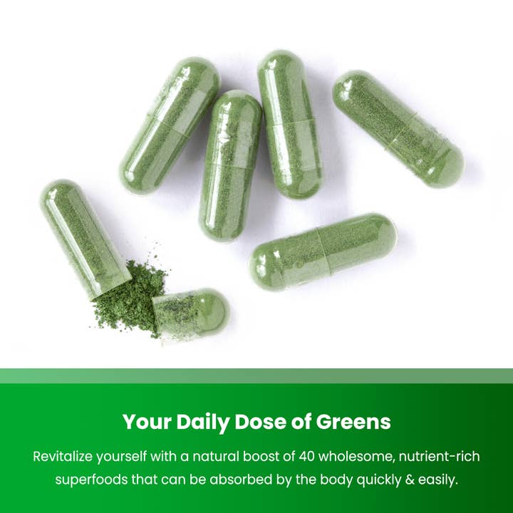 NutraChamps - Wholesale Oral Supplement/Vitamin - Super Greens Capsules - 40+ Superfoods & Greens3