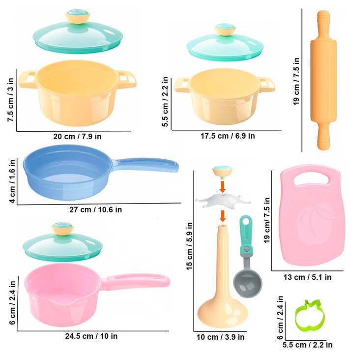 Fainotoys - Wholesale Toy set – Kids - TECHNOK Kids Play Kitchen Accessories - Assorted Cookware Se1
