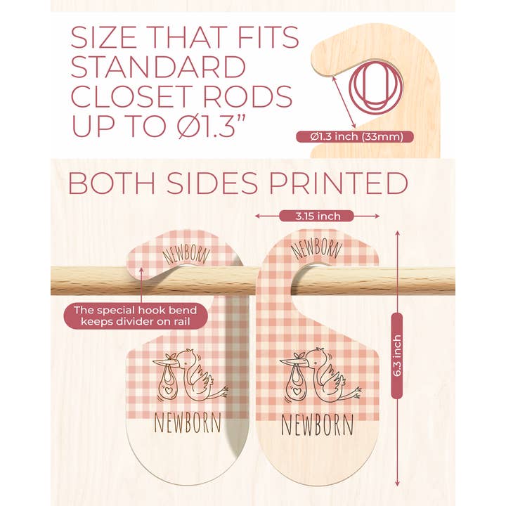 Leib Games – Großhandel Kleiderbügel – Holz-Babykleiderschrankteiler, Babyzimmer-Kleiderschrank-Organizer2