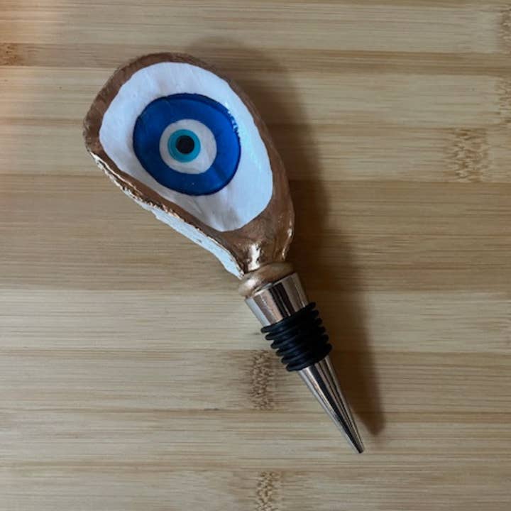 Oyster Shell Bottle Wine Stopper for wholesale by Lexi’s Creations