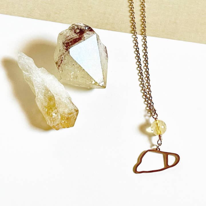 Colar de fígado citrino por atacado de Shit & Crystals