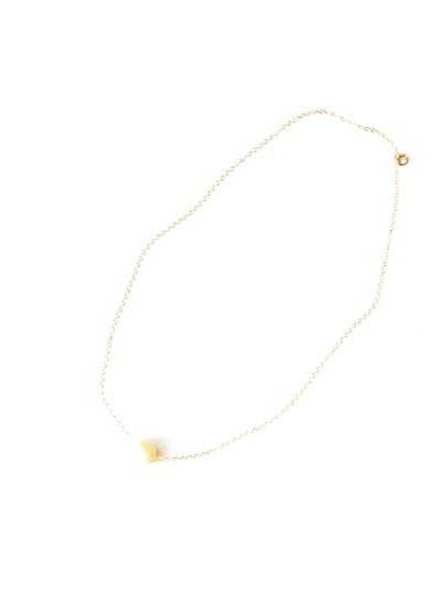 Cheri Necklace (14K gold chain) Bone for wholesale by Haiti Design Co.