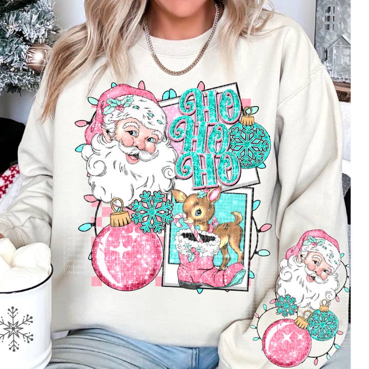 Christmas Sweatshirt, Vintage Santa for wholesale by Serendipity Tees