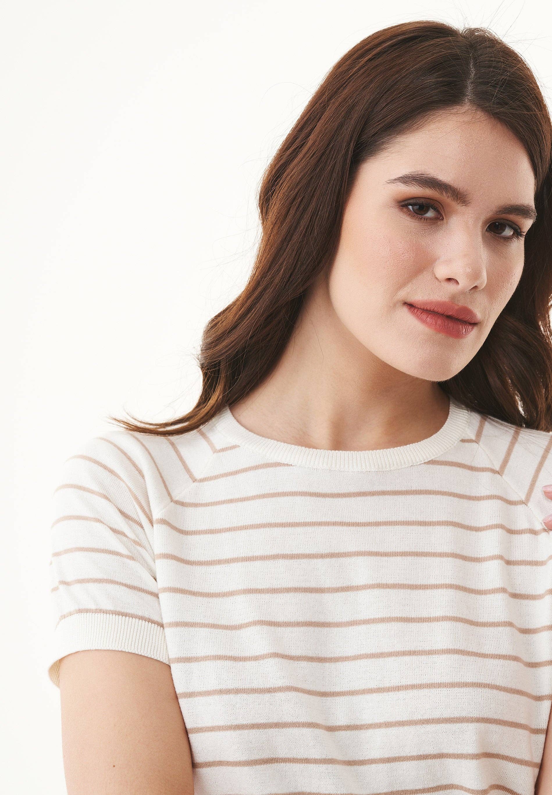 ORGANICATION - Vente T-shirt – femme - T-shirt fin en coton bio avec rayures4