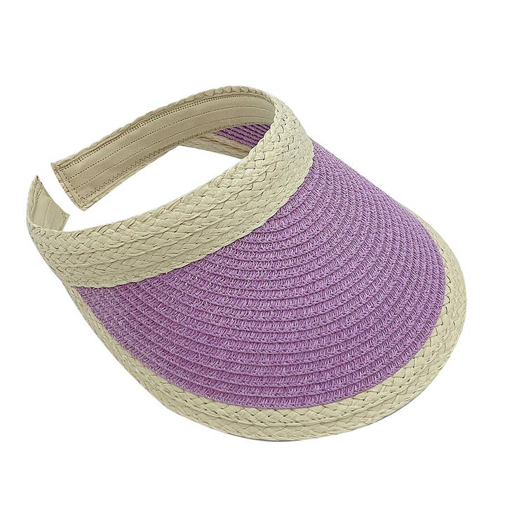 Fashion City - Wholesale Visor – Women's - Colored Straw Sun Visor Sun Hat11