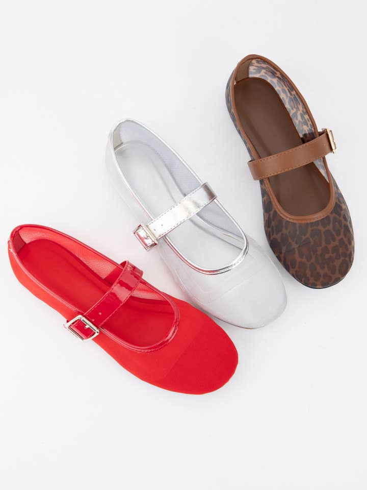 CCOCCI - Wholesale Flats - Women's - JUMBO TRENDY MESH UPPER MARY JANE FLATS