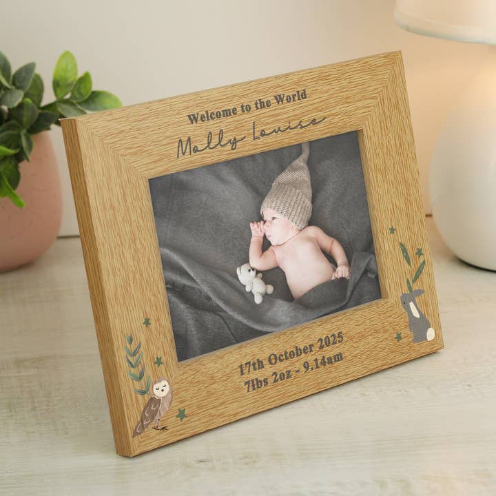 Personalised Woodland Animals 6x4 Photo Frame for wholesale by Simply Canvas Art