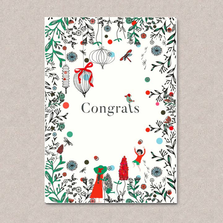 Congrats greeting card - summer meadow for wholesale by littl'pix