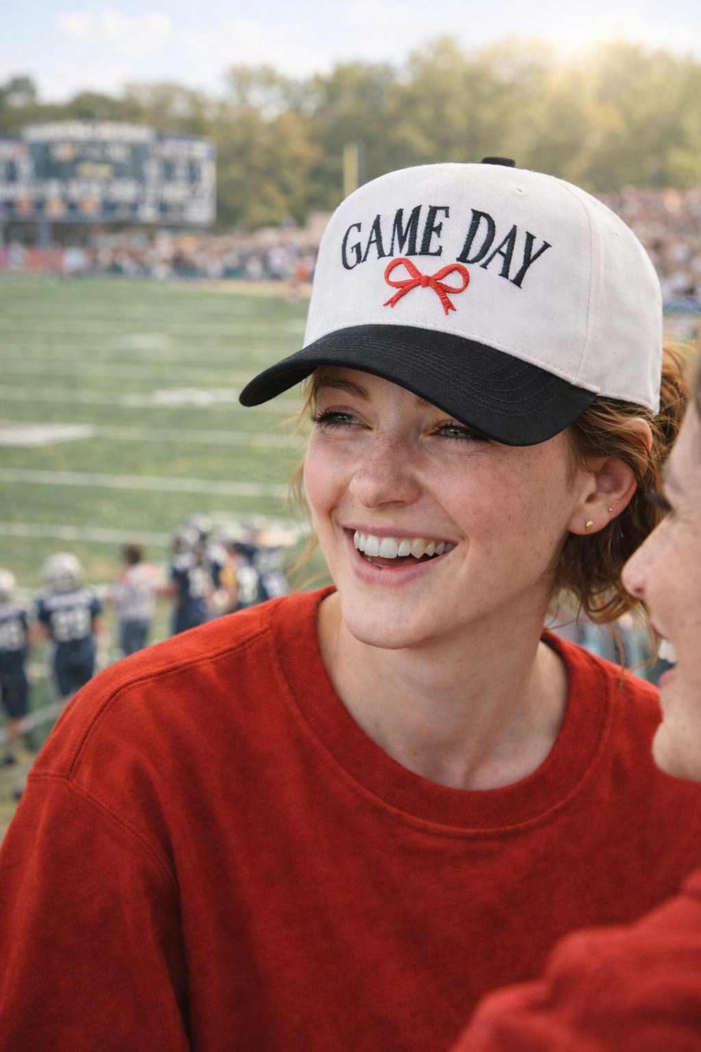 Ginger And Thread - Wholesale Trucker hat – Women’s - Game Day Embroidered Trucker Hat Bow Football Team Spirt Cap1