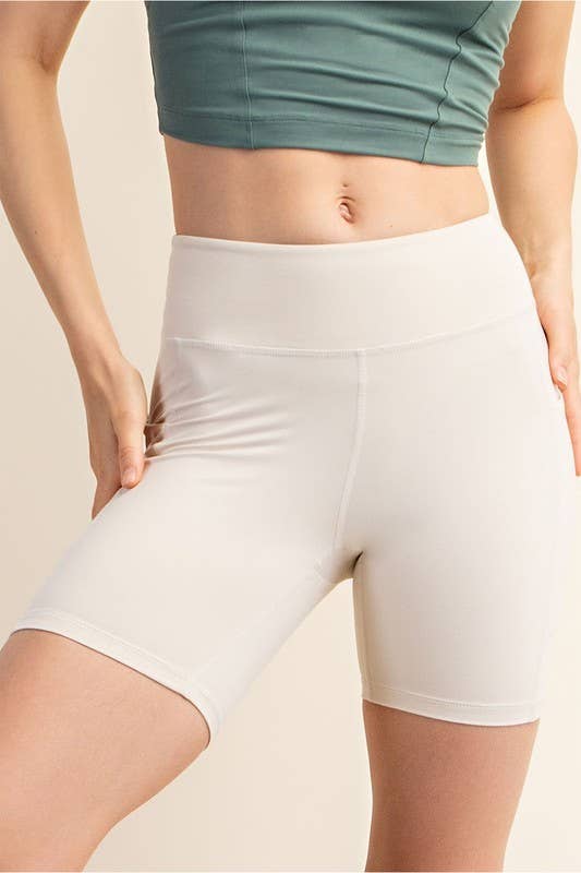 Sunday Morning - Wholesale Athletic Shorts - Women's - P406237-Butter Soft 6 Inch Biker Short with Pockets2