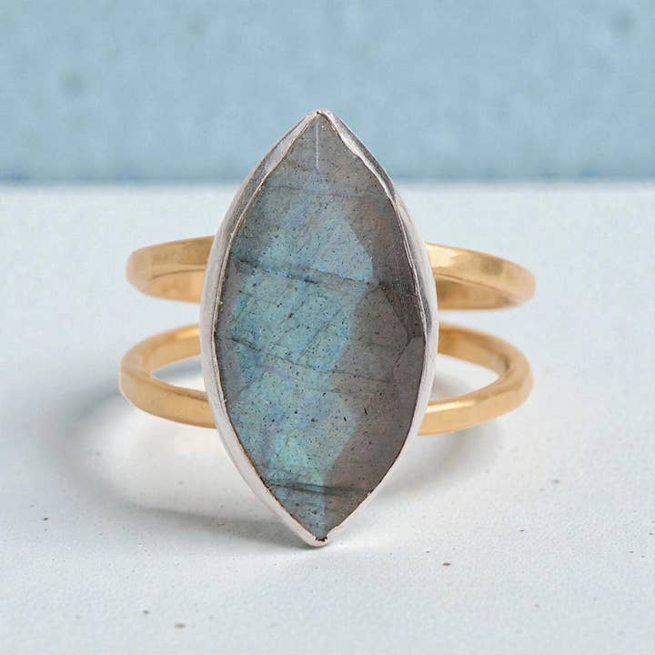 Anel Labradorite Marquês por atacado de J + I Jewelry