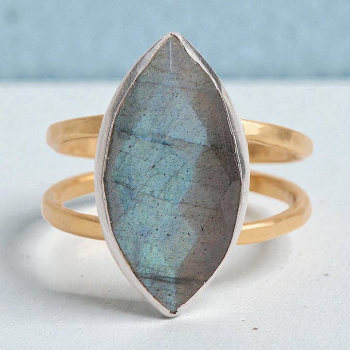 J + I Jewelry - Wholesale Cocktail/Statement Ring - Labradorite Marquis Ring0
