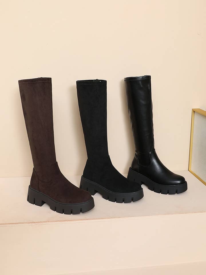 Joia Paris - Wholesale Booties - Women's - Minimalist high boots with thick sole WZ-12311