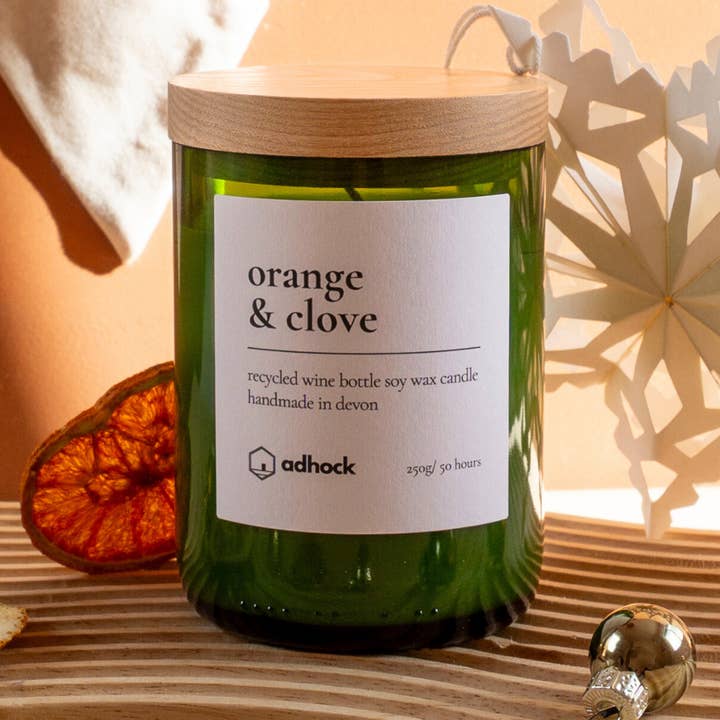 Adhock Homeware – wholesale Jar/filled candle – Orange & Clove Wine Bottle Candle0