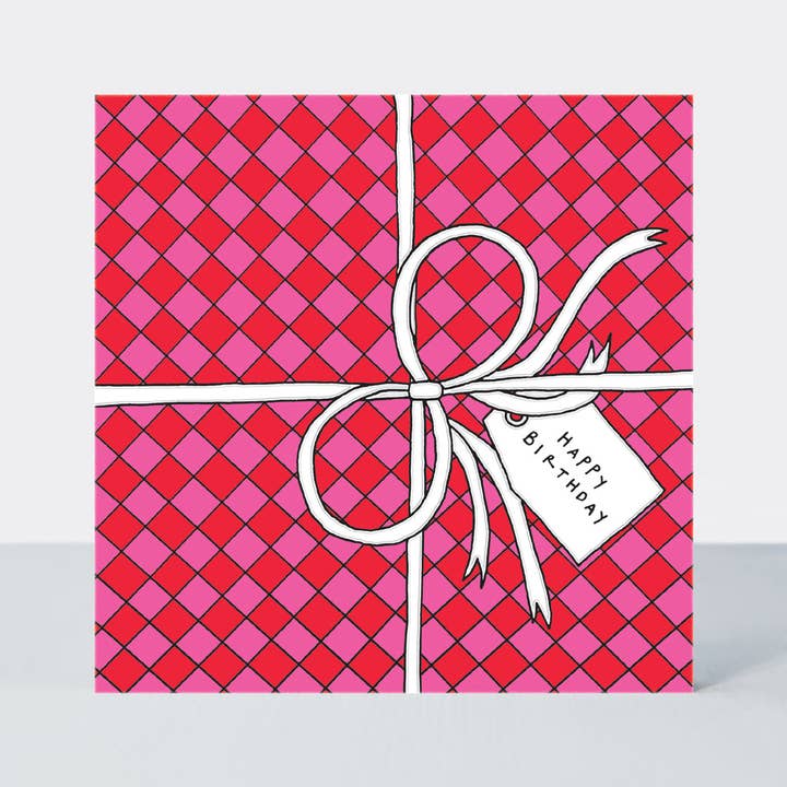 Scatter Brain - Happy Birthday/Pink & Red Card for wholesale by Rachel Ellen Designs