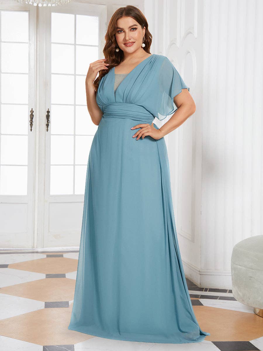 Ever-Pretty - Wholesale Dress - Women's - Plus Size A-Line Empire Waist Maxi Evening Party Dress8