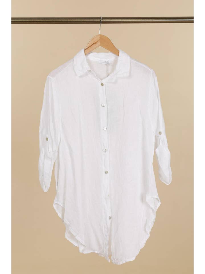 la maison des fibres naturelles - Wholesale Button Down Shirt - Women's - 100% linen shirt 620159