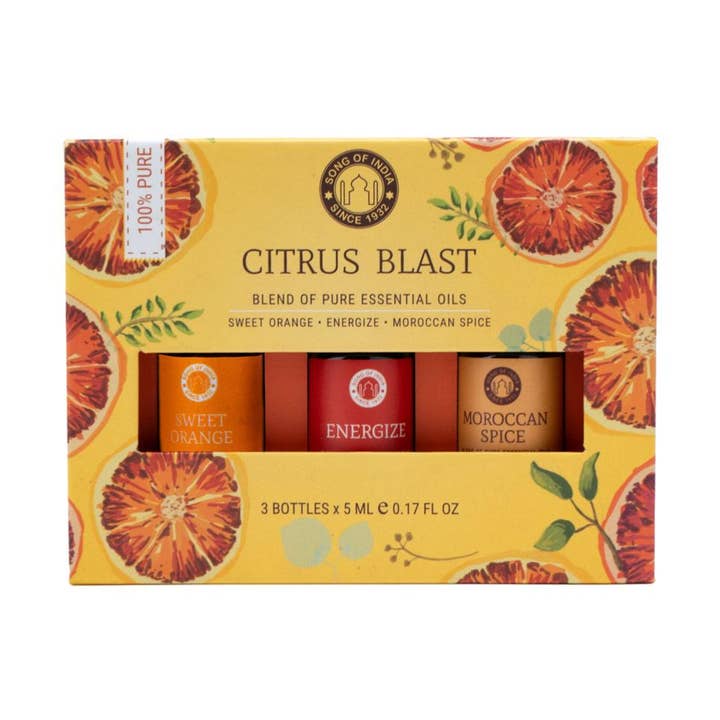 Oli di Aromaterapia Citrus Blast 3 x 5ml per la vendita all'ingrosso da parte di Shared Earth