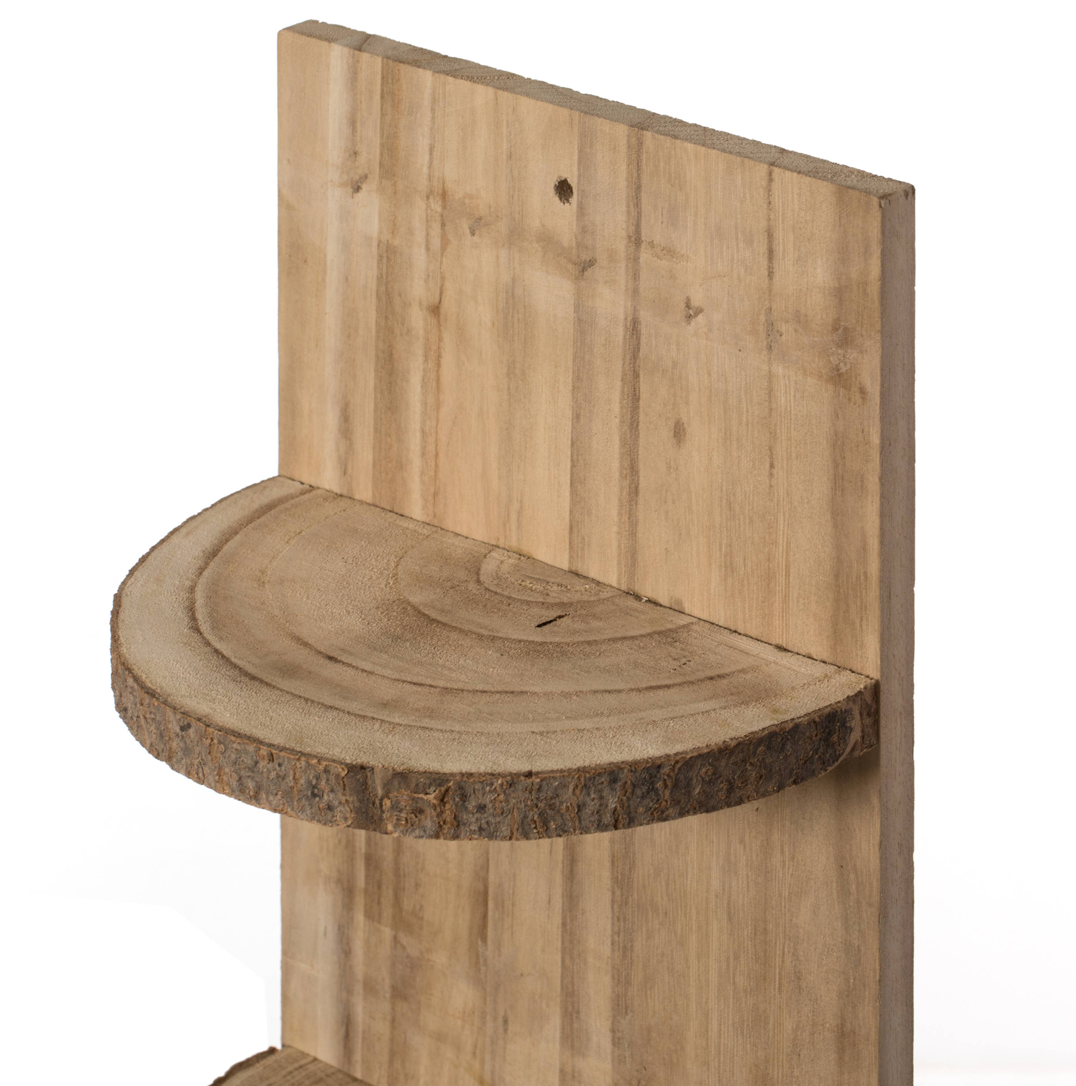 Quickway Imports - Wholesale Free Standing Shelf - Natural Wooden Three Sliced Log Wood Shelf Display6