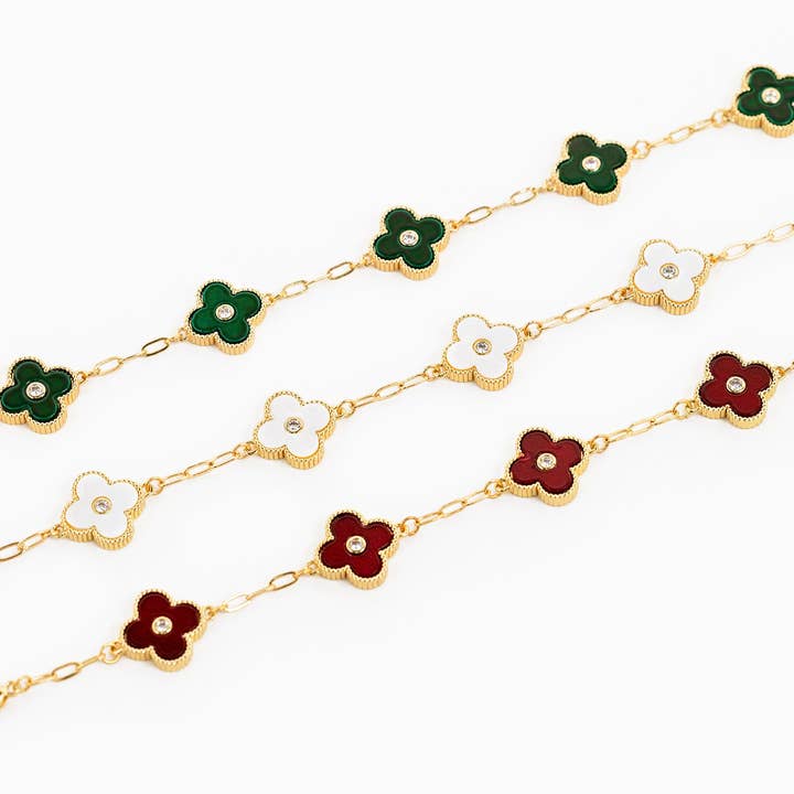 Sessori - Vente Bracelets à breloques/pendentifs - Bracelet Clover Station en CZ CZ MOP4