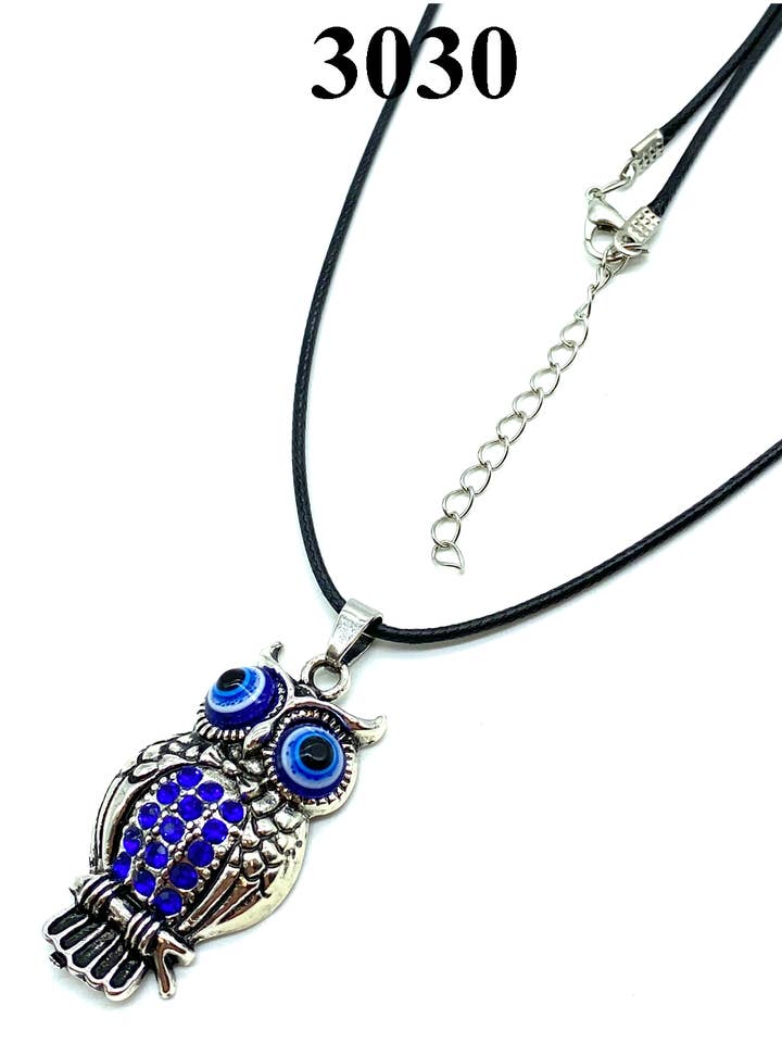 Owl Evil Eye Necklace #3030 for wholesale by Lucky Eye