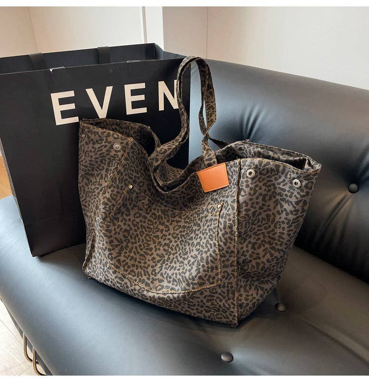 Dipped Shop - Wholesale Tote Bag - Women's - Leopard Print Large Capacity Tote Bag Shoulder Bag DPB162519