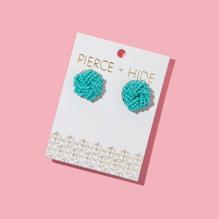 Pierce + Hide - Wholesale Stud/Post Earrings - Custom Beaded Knot Stud Earrings | Knotted Stud 1