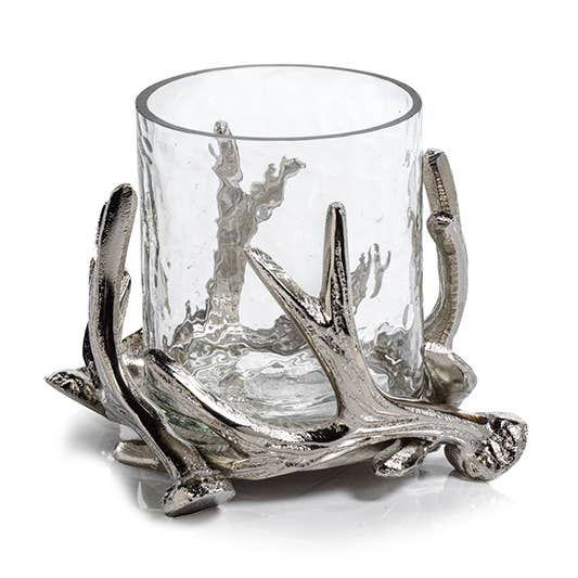 Zodax - Wholesale Candle holder - Antler Design Metal and Glass Candle Holder0