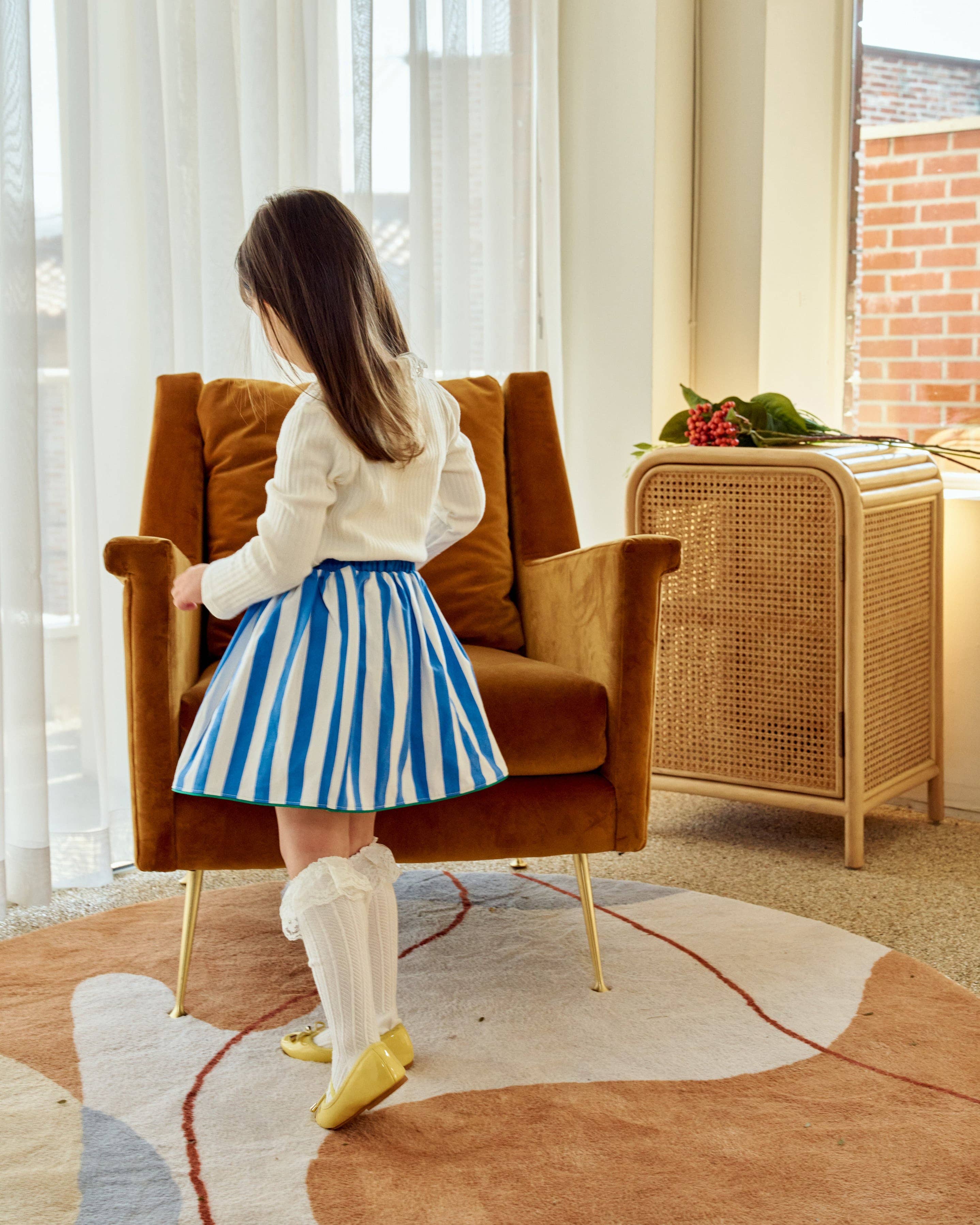 ToTo Heros - Wholesale Skirt - Kids - Blue Striped Pleated Skirt6